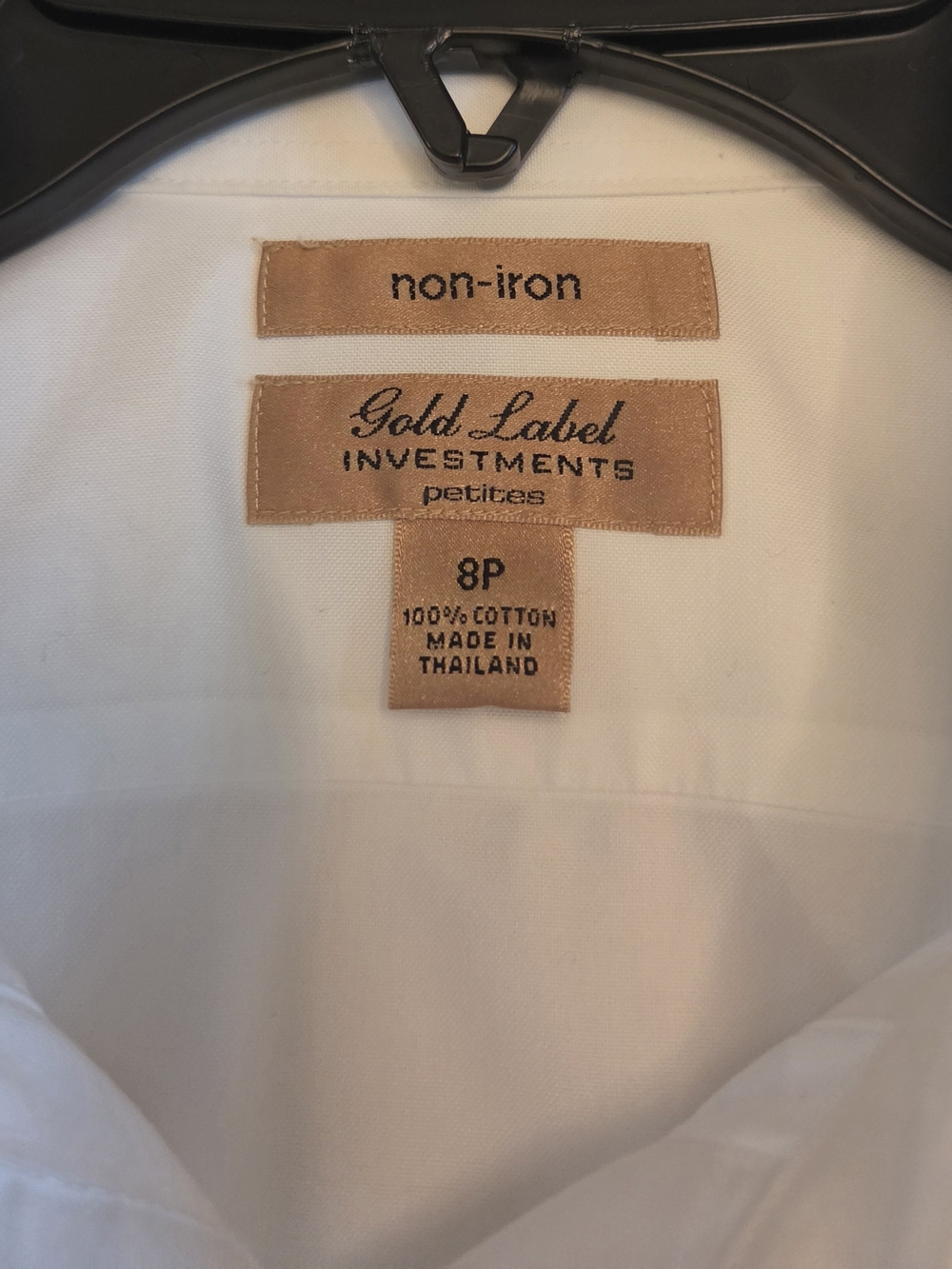 Ladies White Non-Iron Cotton Tuxedo Blouse